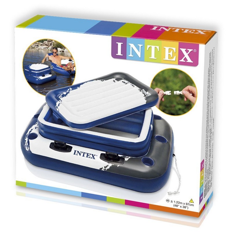 Плавающий холодильник 122х97см River Runs Intex с подстаканниками 58821