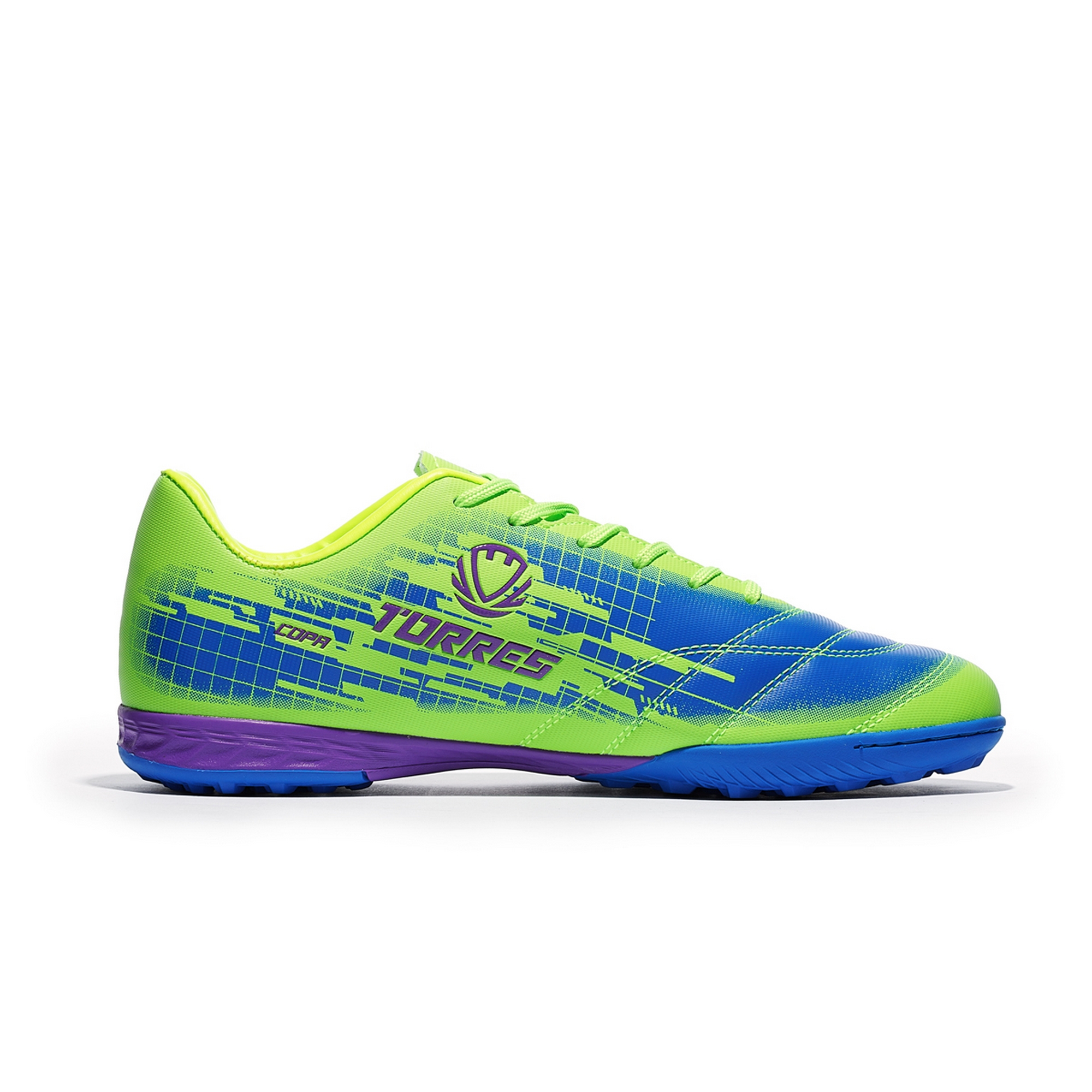 Бутсы футбольные (многошиповки) Torres COPA TS234237-350 салатово-синий