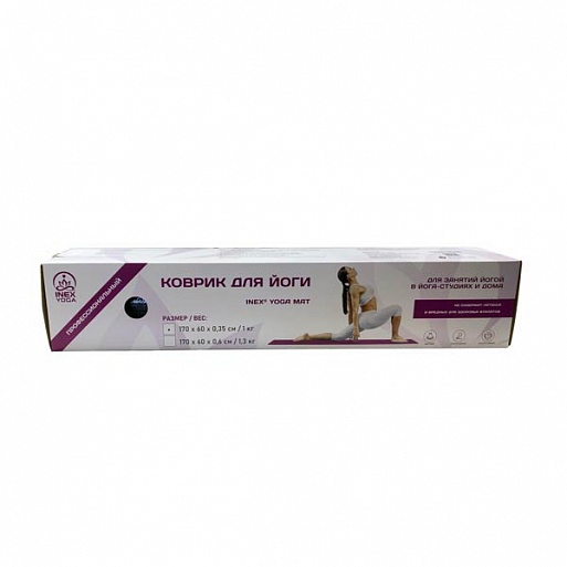 Коврик для йоги Inex Yoga Mat IN\RP-YM35\BL-35-RP, 170x60x0,35, синий