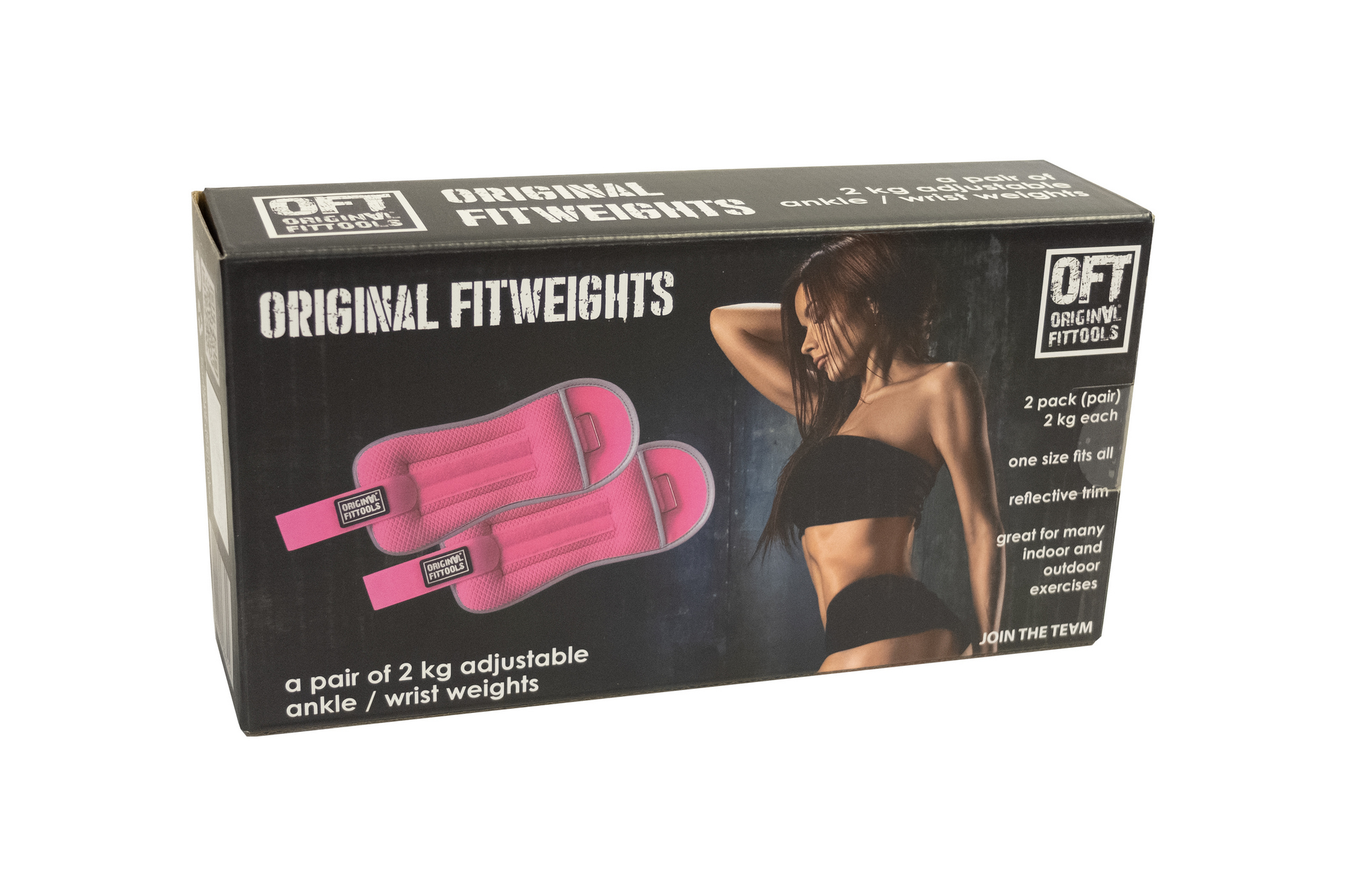 Комплект утяжелителей весом 2 кг (пара) розовые Original Fit.Tools FT-AW02-FP