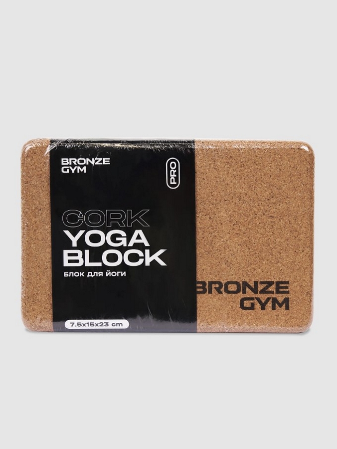 Блок для йоги 23х15х7,5 см, пробка Bronze Gym BG-FA-CYB