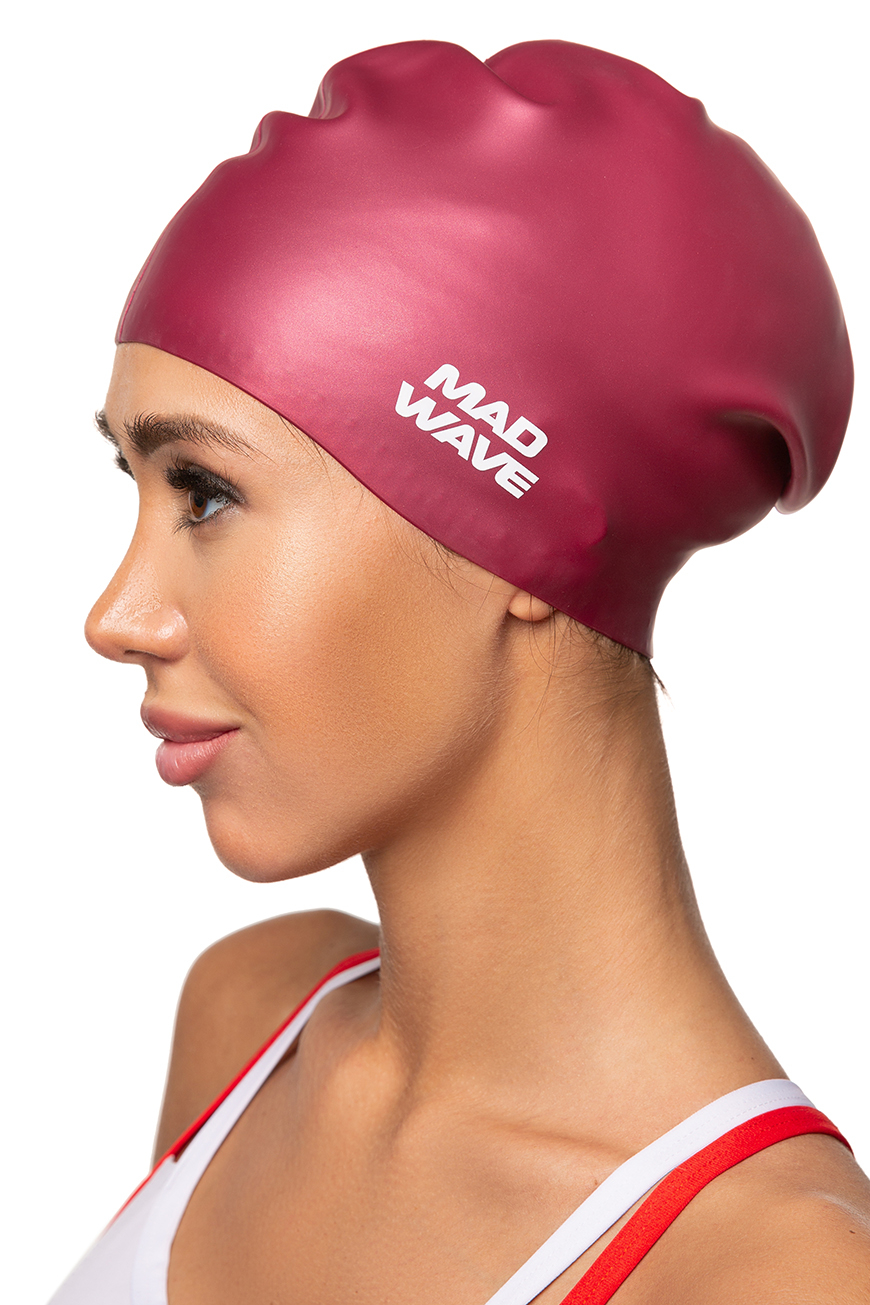 Силиконовая шапочка Mad Wave Long hair silicone M0511 01 0 25W бордовый