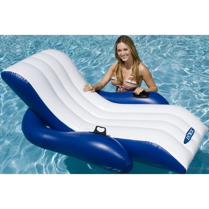 Кресло-шезлонг Intex 180х135 см, с подстаканником и ручкой 58868