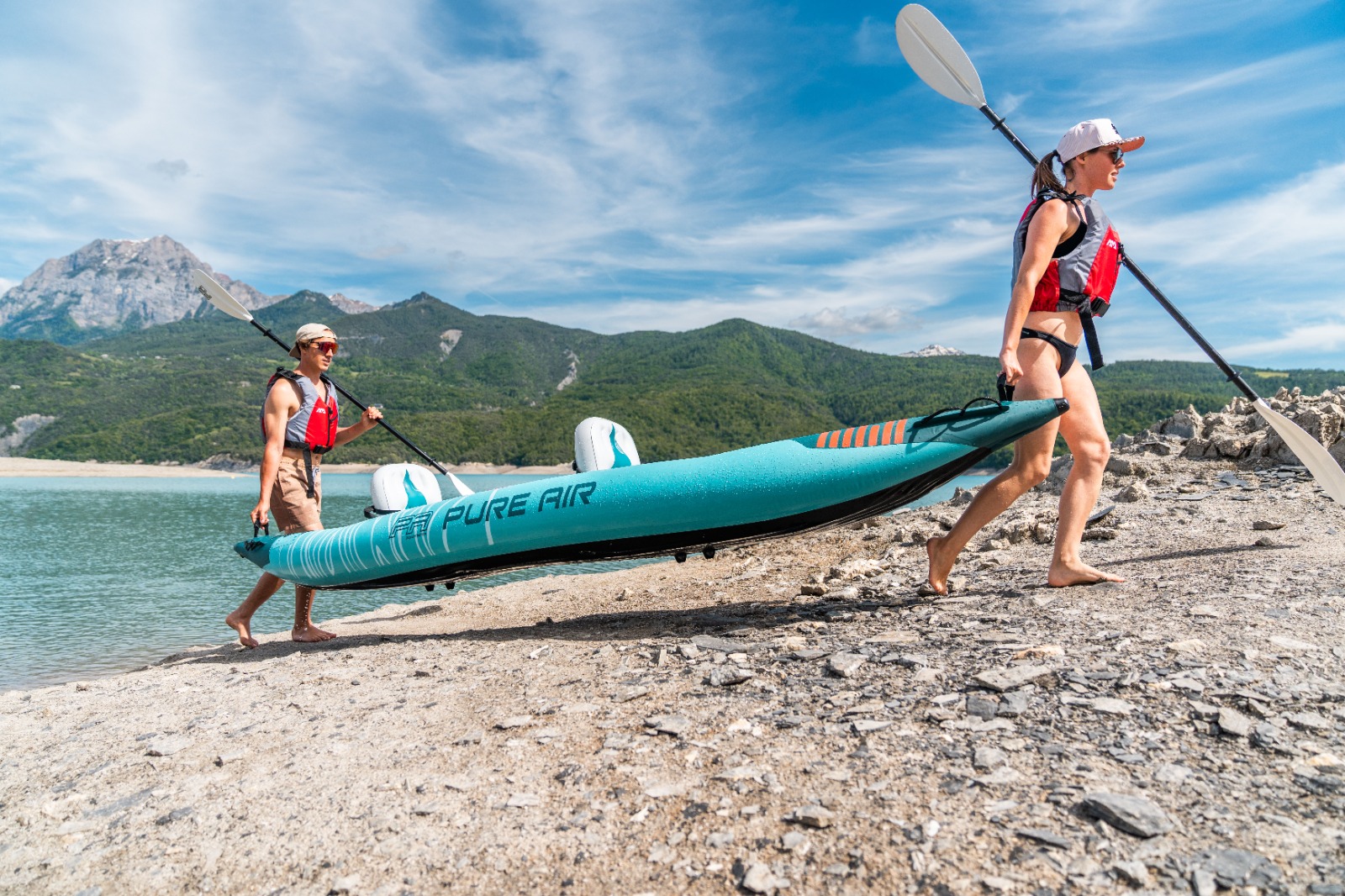 Надувная байдарка Kayak Glider-412 412x83х42см, весла, сиденья, киль, до 180кг Aqua Marina Glider-412 PA-25GD02