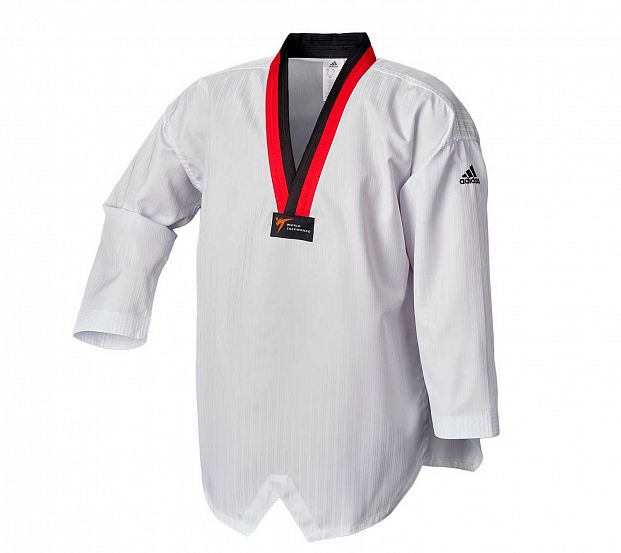 Добок для тхэквондо Adidas WT Adi-Start adiTS01 белый с красно-черным воротником