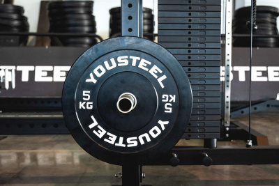Диск каучуковый для штанги YouSteel тренировочный черный 5кг