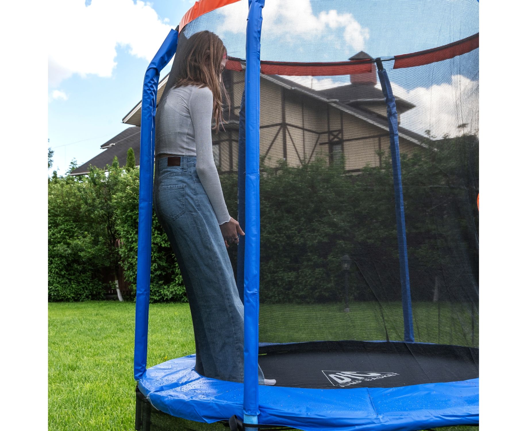 Батут DFC Jump Basket 6ft внутр.сетка, лестница (183cм) 6FT-JBSK-B