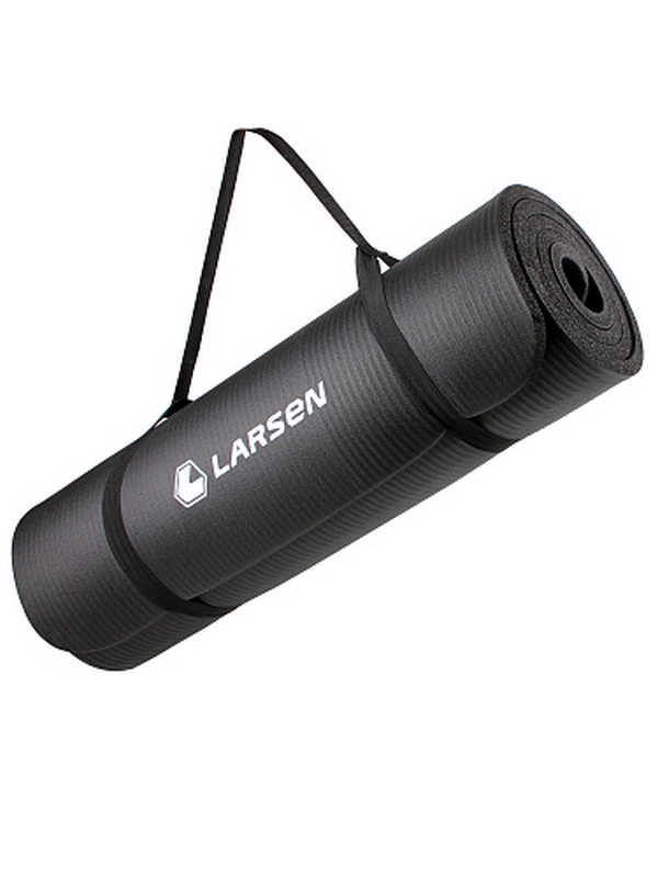 Коврик для фитнеса и йоги, NBR, 183х61х1,5см Larsen ECE 069 чёрный