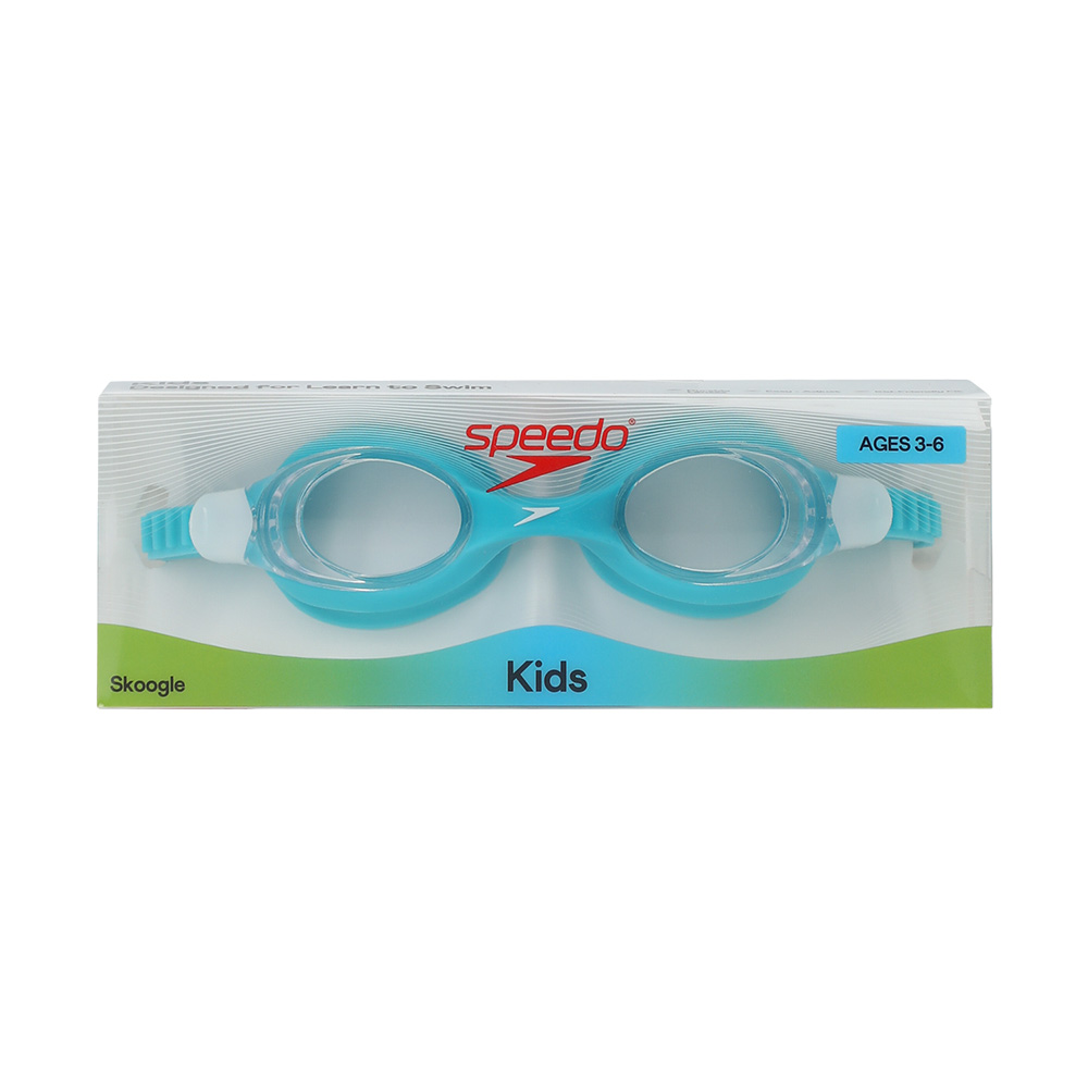 Очки для плавания детские 6-14 лет Speedo SKOOGLES Jr 8-7500645002-C16MP прозрачные линзы, голубая оправа