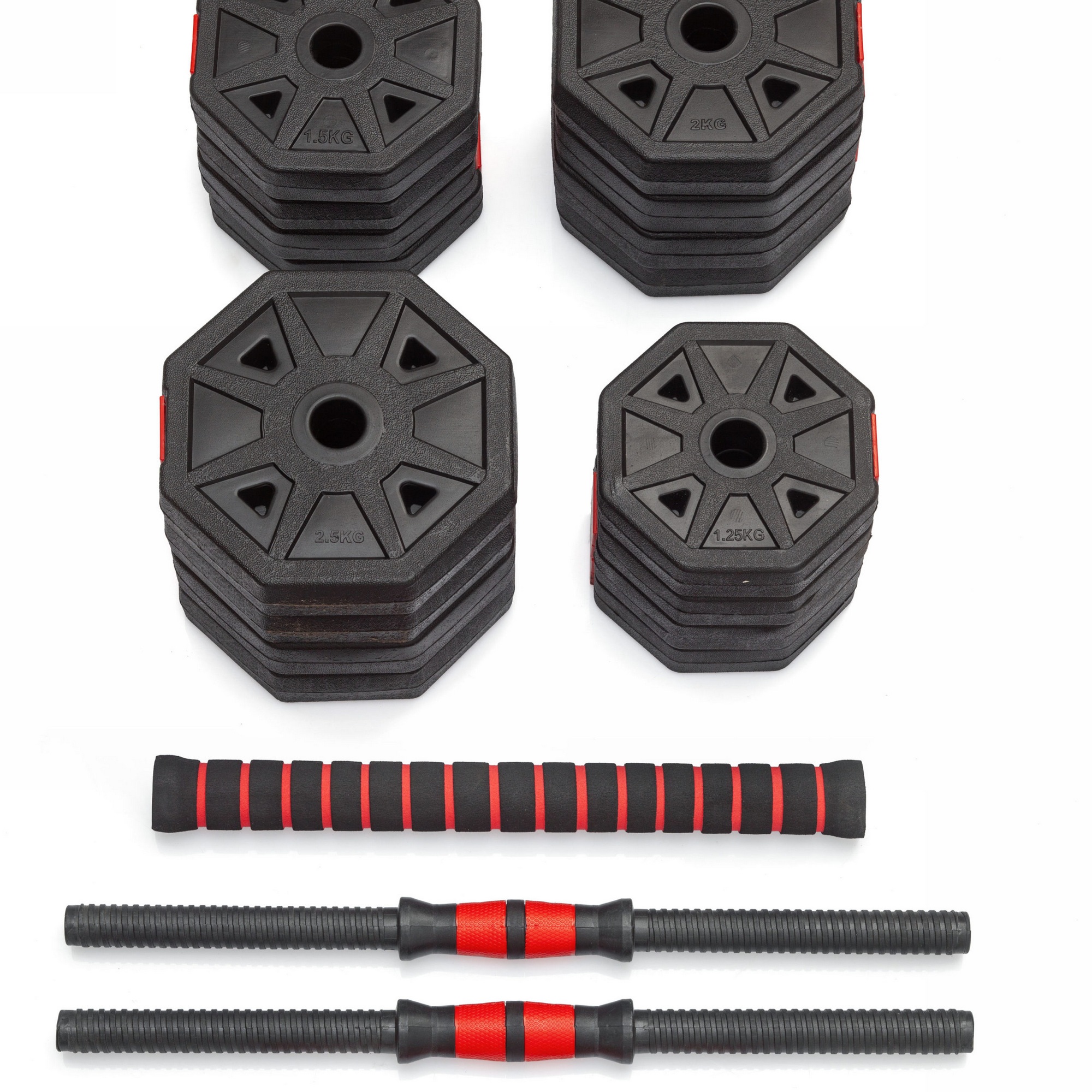 Гантели гексагональные разборные с грифом, 30кг (2х15) VictoryFit VF-DН300