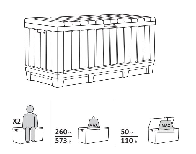 Сундук для хранения, 350л, графит KENTWOOD STORAGE BOX