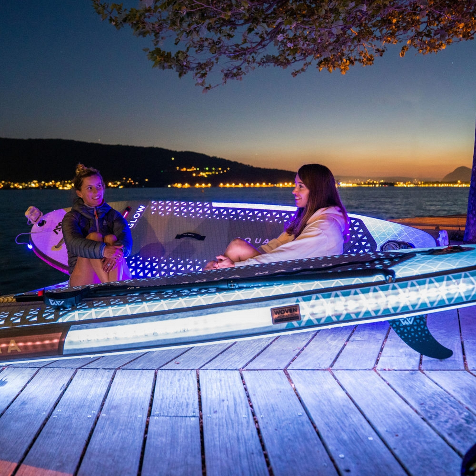 SUP-доска 315х79х15см, Ambient Light System, киль, лиш, до 140кг Aqua Marina Glow BT-24GL