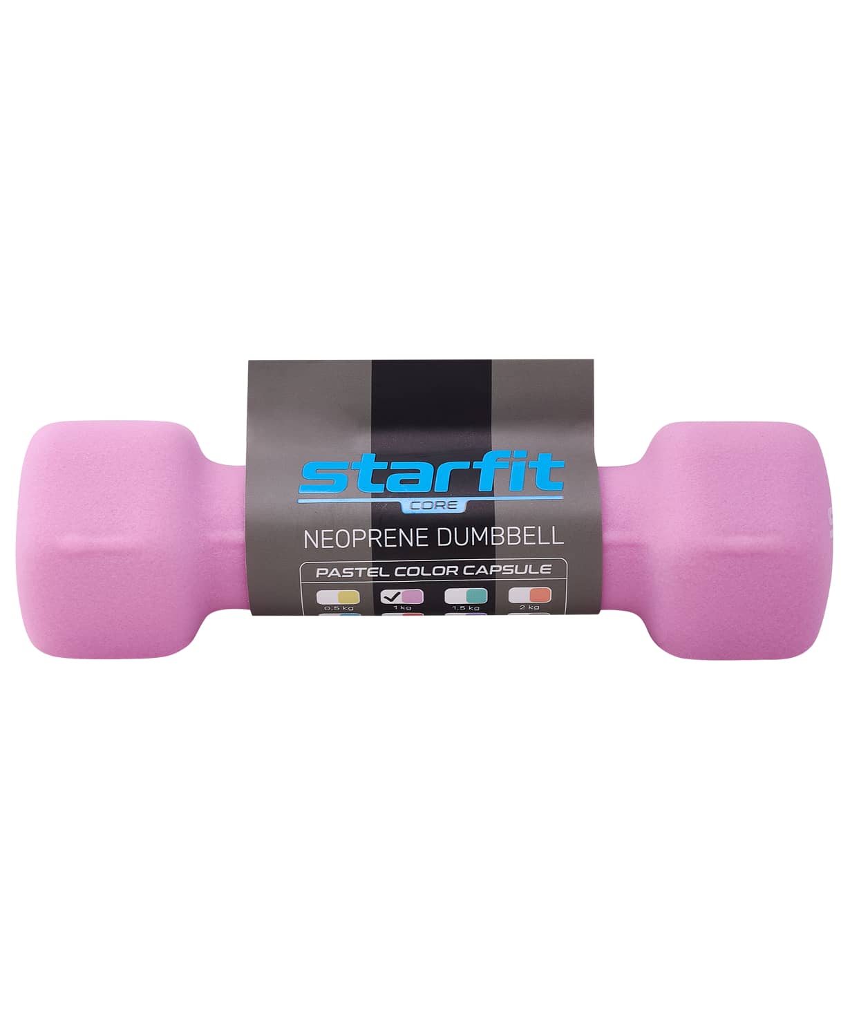 Гантель неопреновая Star Fit DB-201 1 кг, розовый пастель