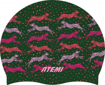 Шапочка для плавания Atemi silicone cap jumping lynx TSC1JL Принт