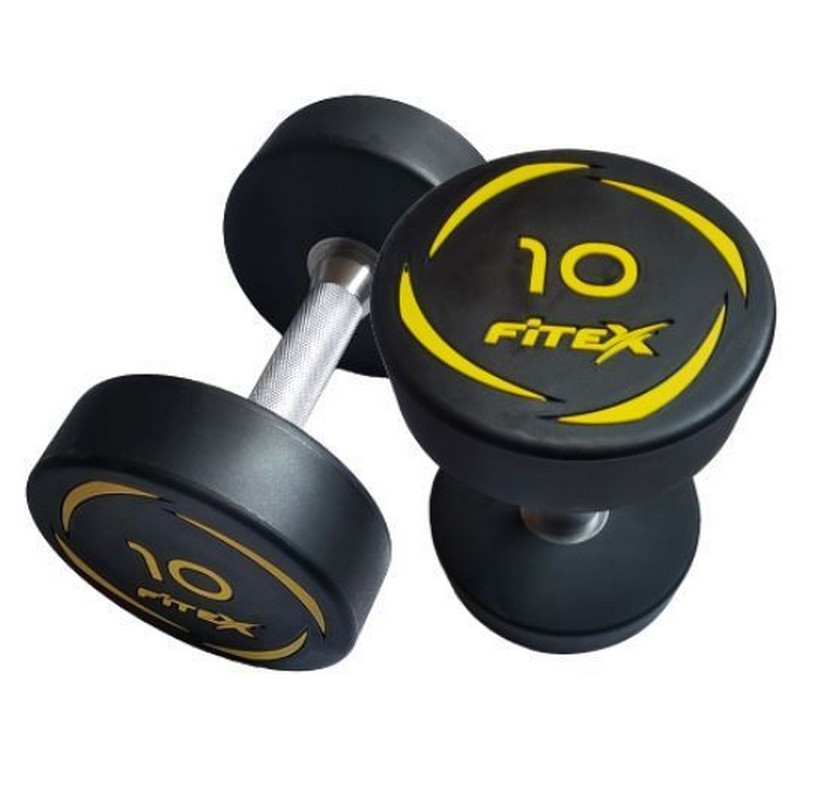 Комплект полиуретановых гантелей 27,5-50кг (10пар) со стойкой V-Sport FTX-413.1