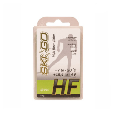 Парафин высокофтористый Skigo HF Green (для всех типов снега) (-7°С -20°С) 45 г.