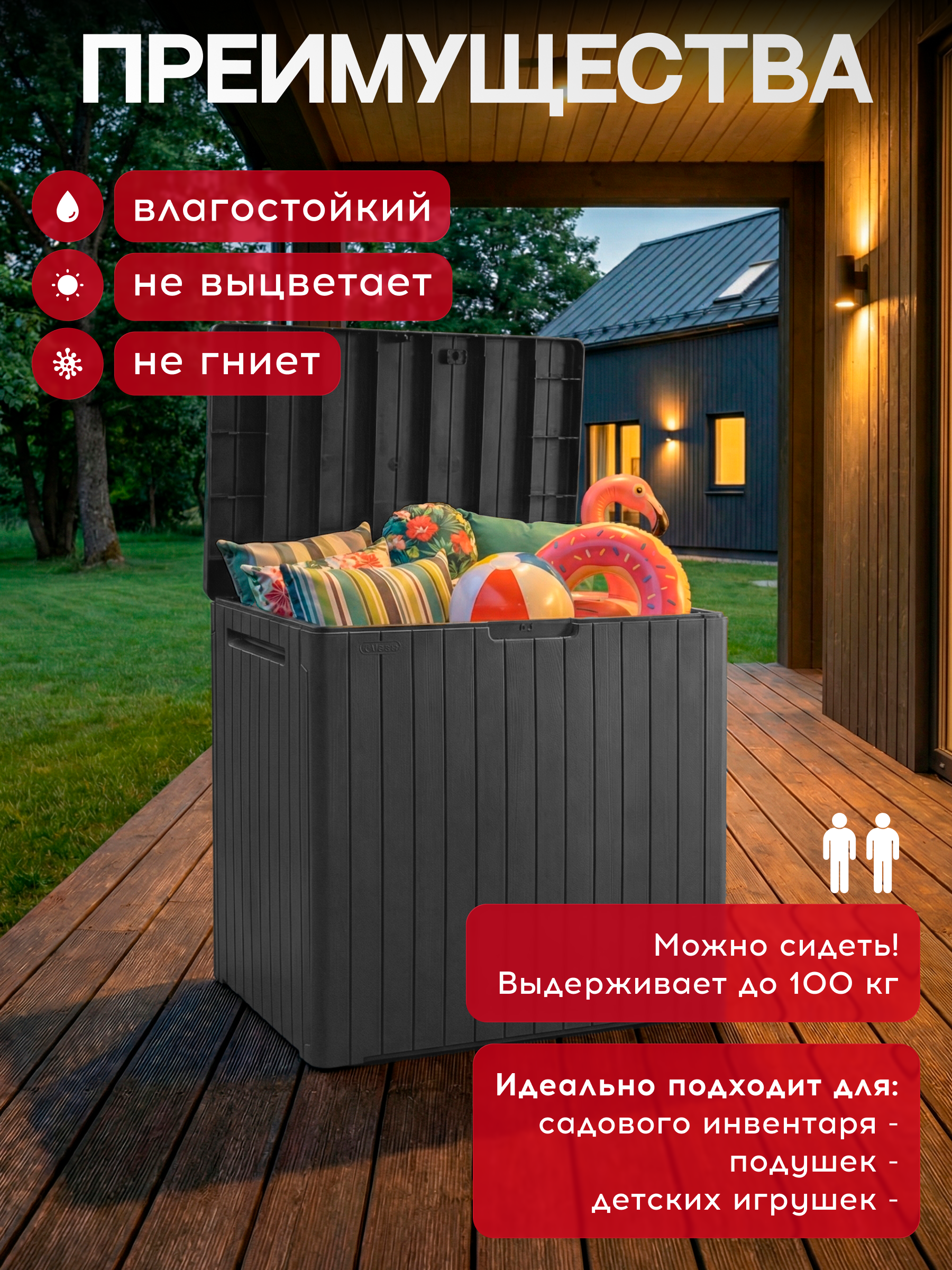 Сундук, графит CITY STORAGE BOX 113 L