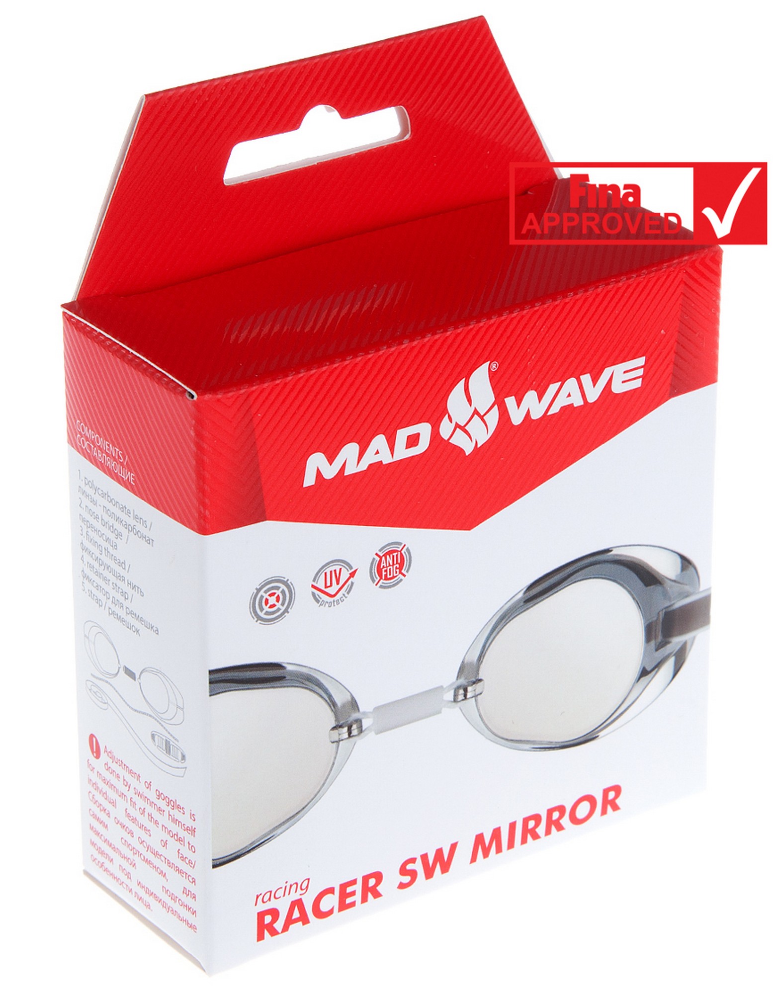 Стартовые очки Mad Wave Racer SW Mirror M0455 02 0 03W голубой