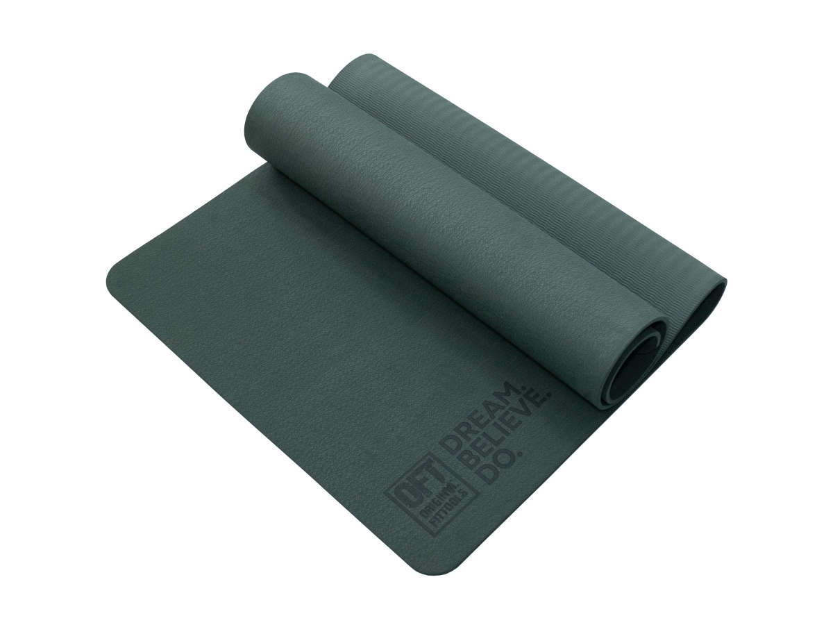 Коврик для йоги и фитнеса 185х80x0,8 см Original Fit.Tools TPE FT-TPE-18580-12 темно-зеленый