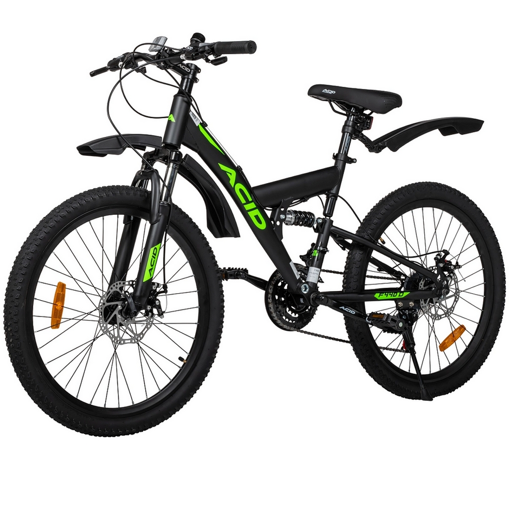 Велосипед 24" Acid F 440 D 2026 056319 Black Flat\Neon Green