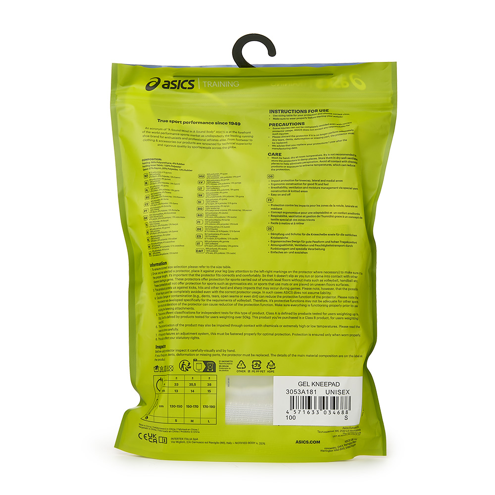 Наколенники,вискоза, полиэстер, резина Asics Gel Kneepad 3053A181-100 белый