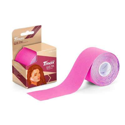 Тейп кинезиологический для лица 500x5 см, вискоза Tmax Beauty Tape 423246 розовый