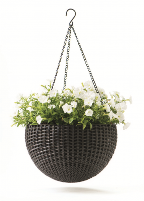 Кашпо подвесное, коричневое Keter Rattan Hanging