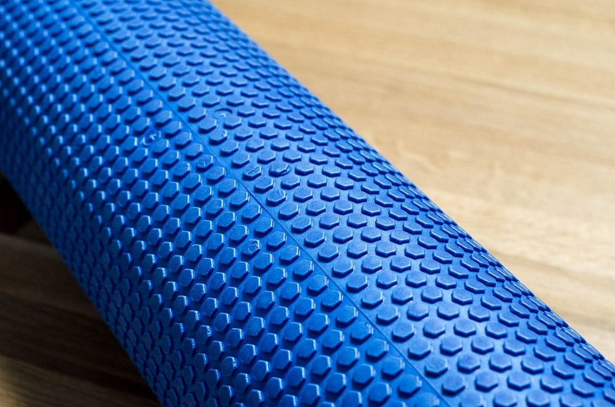 Роллер массажный YouSteel Eva Foam Roller, 90x15см, синий