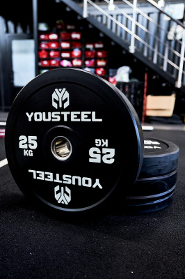 Диск EVO BUMPER PLATE 25кг YouSteel черный
