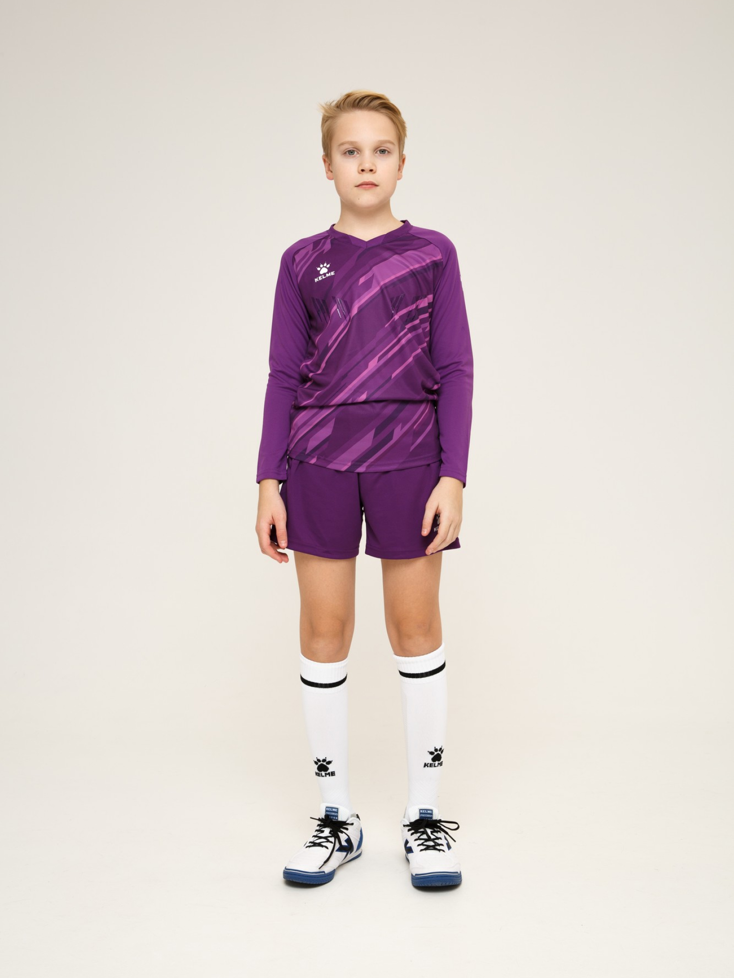 Детский комплект (лонгслив, шорты) Kelme Long Sleeve Goalkeeper Suit 7361ZB3256-500 Violet