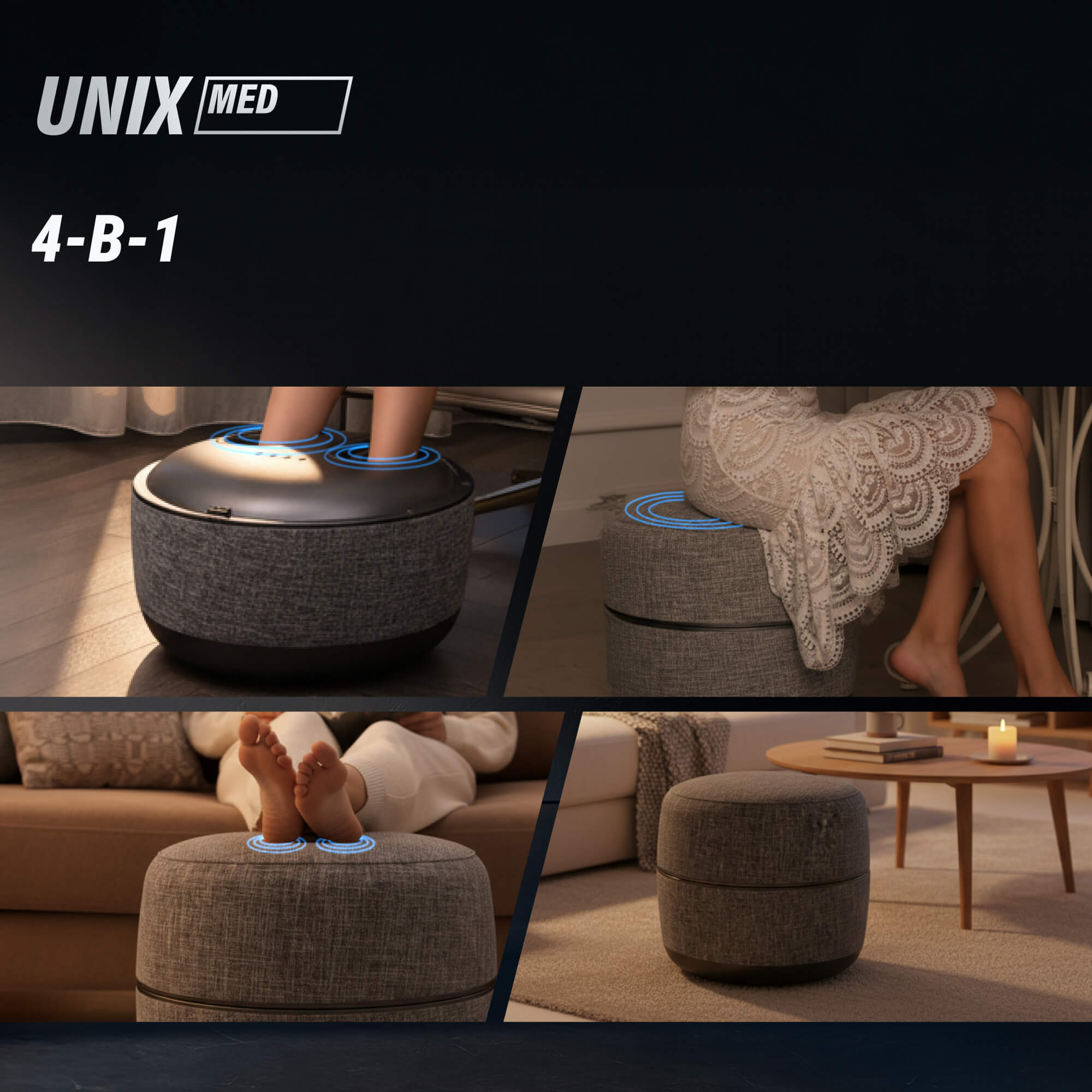 Массажер для ног UNIX Secret Pouf MFSPGY Grey