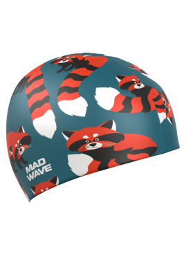 Юниорская силиконовая шапочка Mad Wave Raсcoons M0574 22 2 00W синий