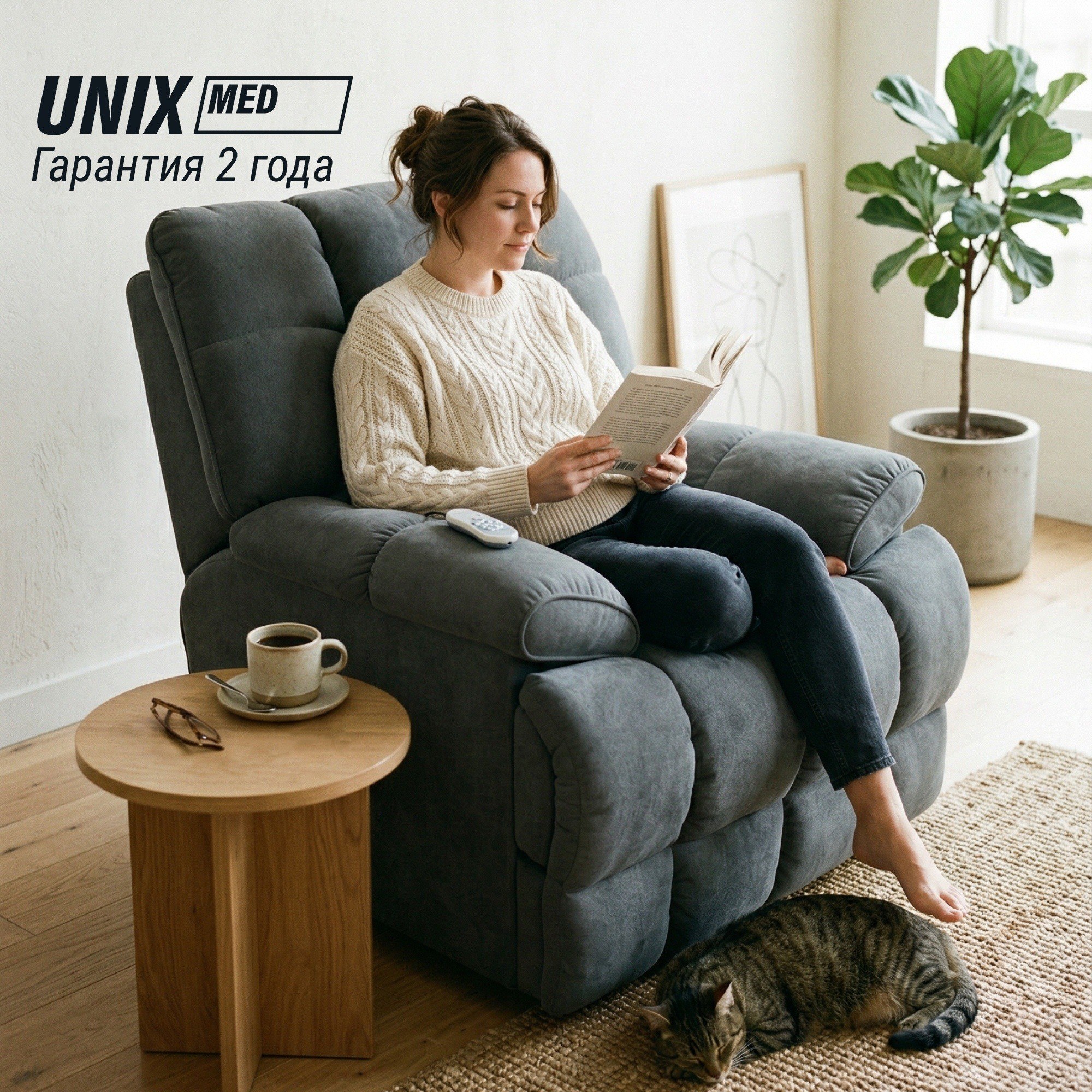 Массажное кресло UNIX Небесное гнездо \ Cloud Nest MSCNGY Grey