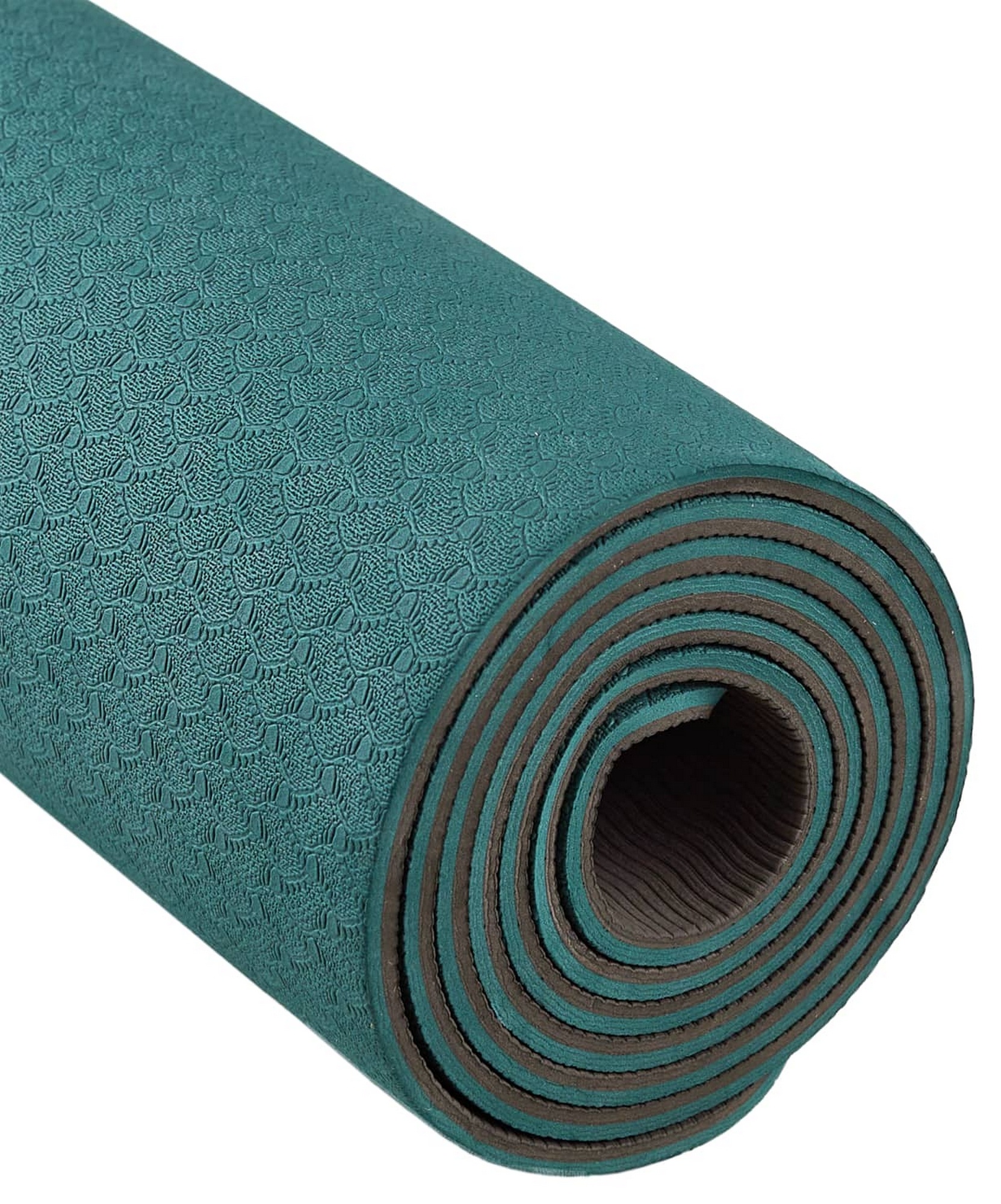 Коврик для йоги и фитнеса 183x61x0,6см, TPE Star Fit FM-201 черный\холодный океан