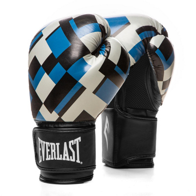 Перчатки тренировочные Everlast Spark 12oz син. клетка