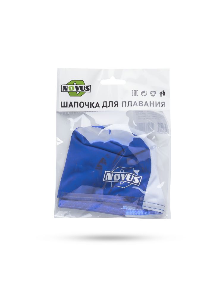Шапочка для плавания, полиэстер Novus NPC-31 синий\белый