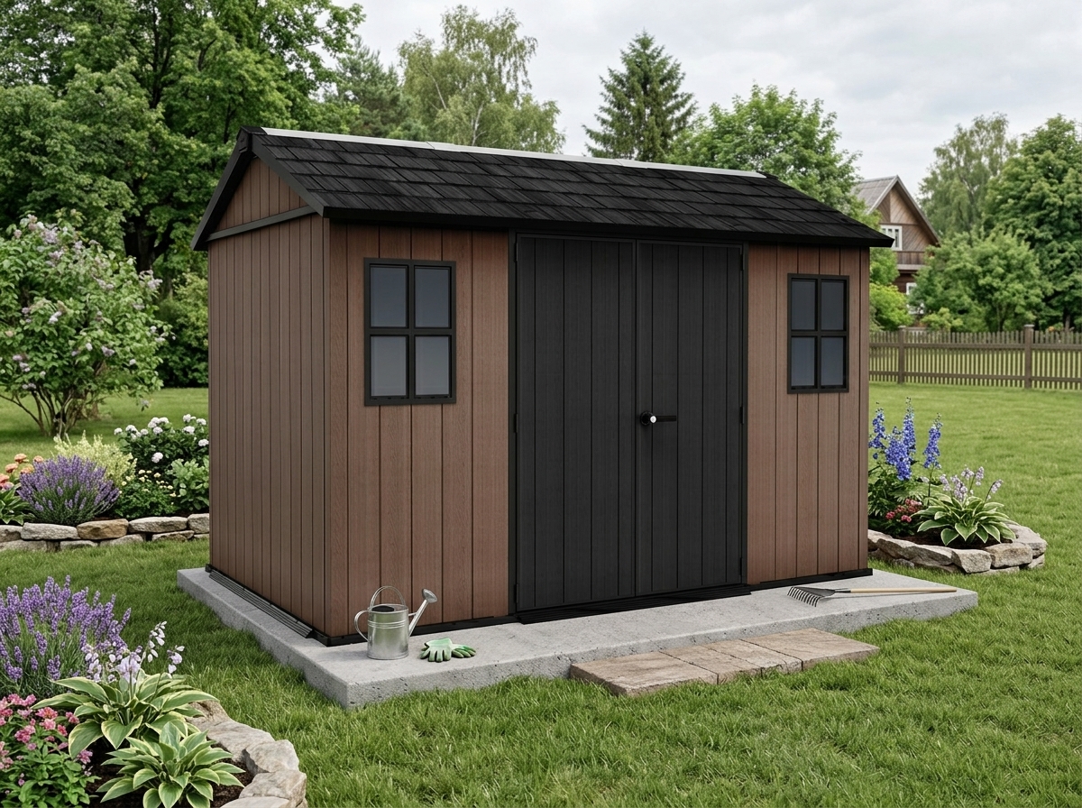Сарай "Ньютон Плюс 11х7,5" (размеры 350 х 230 (wide) или 230 х 350 см), коричневый (Newton Plus)