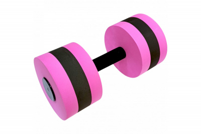 Аква гантель 27х14см, ЭВА Sportex E45080 Розовый-черный