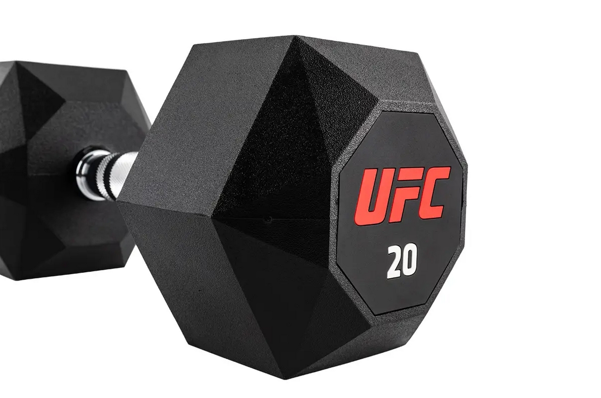 Комплект обрезиненных октагональных гантелей 10 пар от 2,5 до 25кг UFC Octagon Dumbbell UHA-75538-84