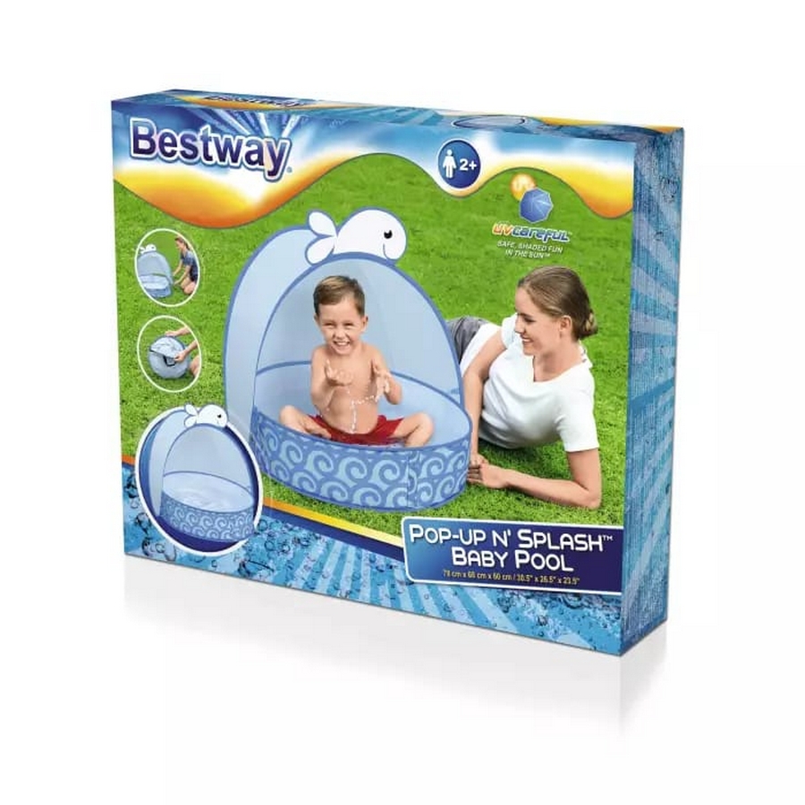 Детский бассейн 78х68x60см, от 2 лет Bestway Pop-Up n' Splash, с навесом 52577