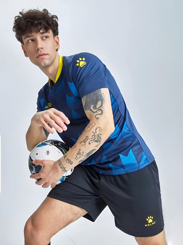 Футбольная форма Kelme Short-Sleeved Football Suit 8251ZB1003-416 Dark Blue\Black