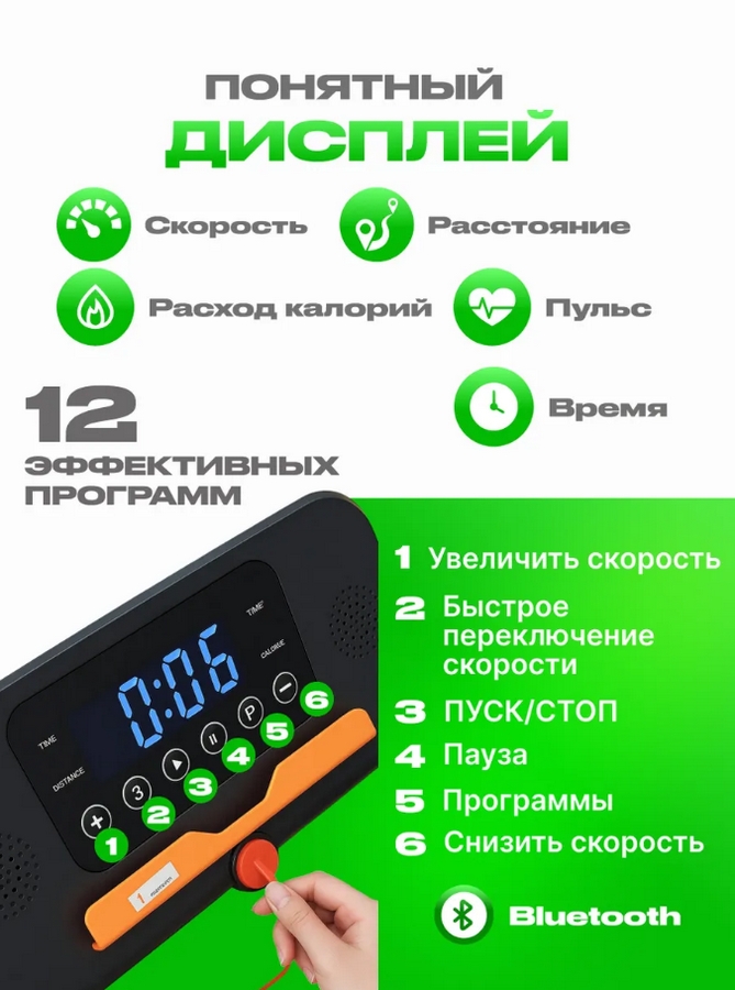 Электрическая беговая дорожка Sundays Fitness Simple Line T-AF21A 9772076