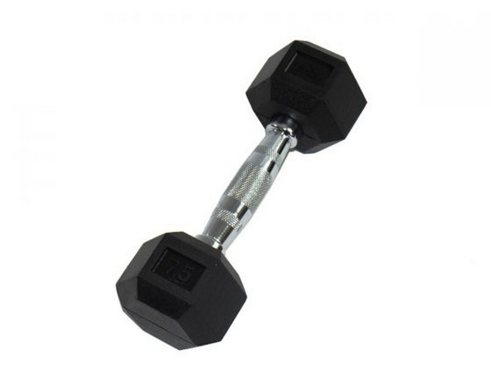 Гантель 22,5кг Perform Better Rubber Encased Hex Dumbbells 4137-22.5\BK-22-00
