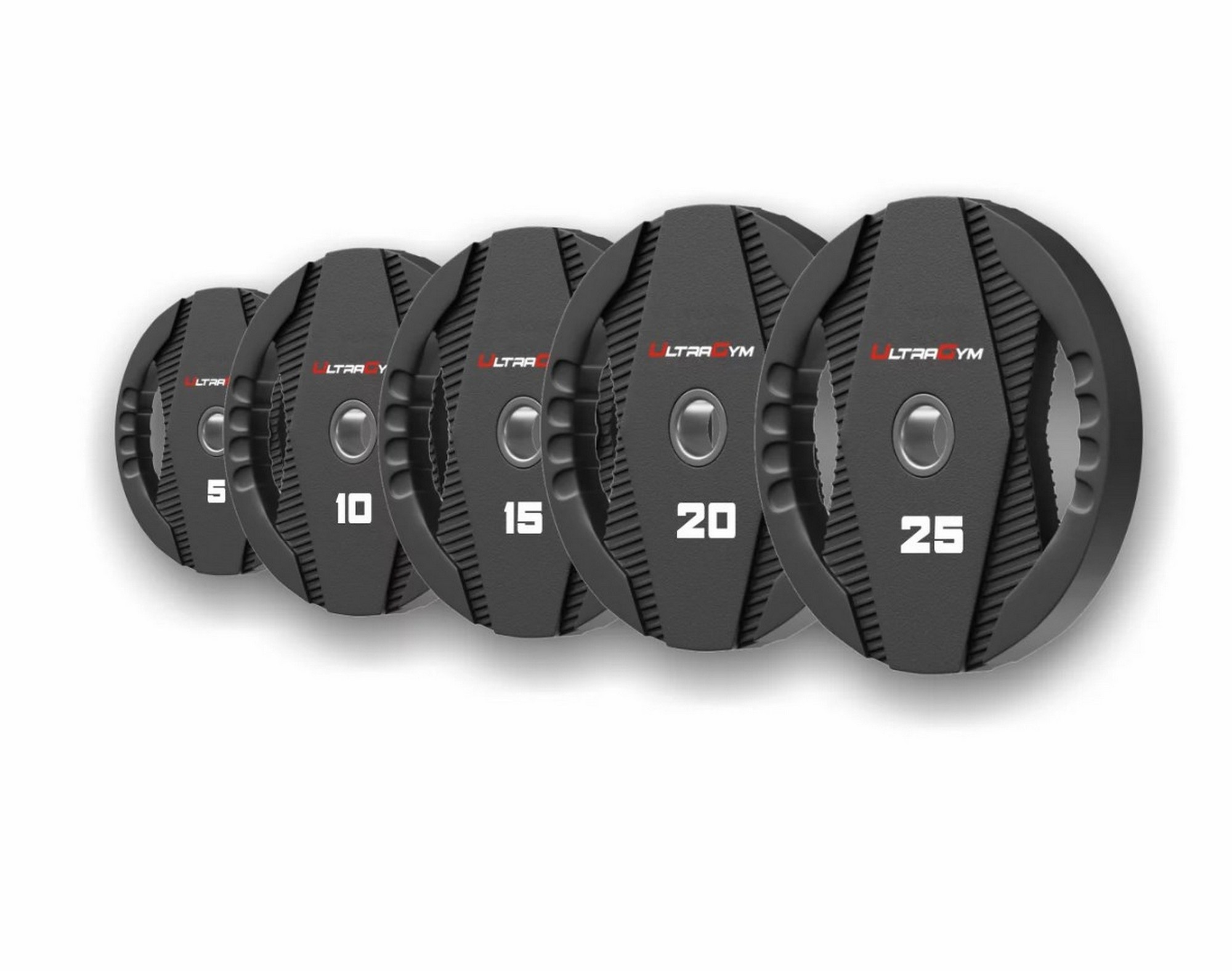 Диск полиуретановый, с двумя хватами 15кг UltraGym UG2030С