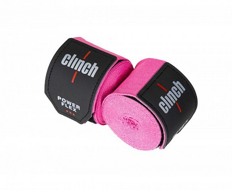 Бинты боксерские 350см Clinch Boxing Hand Wrap Power Flex C239 розовый длина 3,5 м