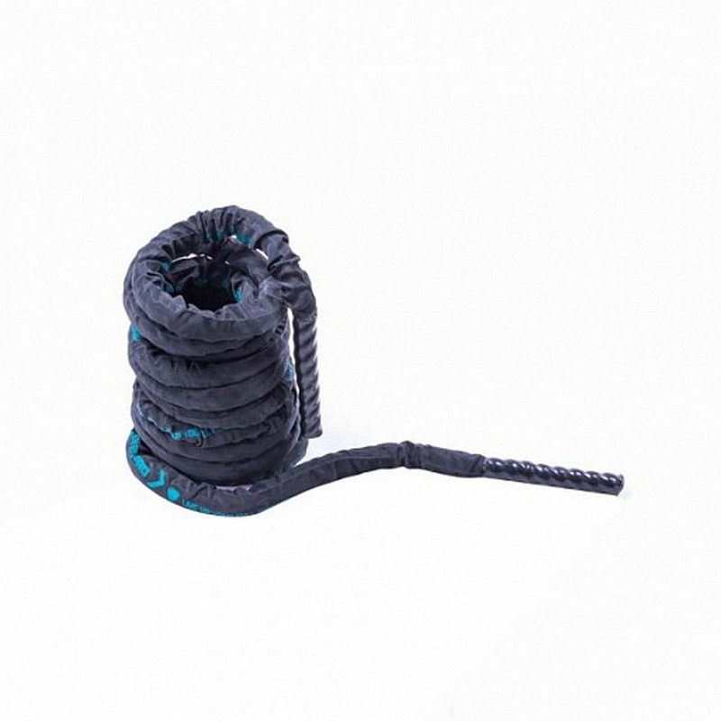 Канат тренировочный в рукаве Live Pro Covered Battle Rope LP8172-M1 3,8 см х 12 м, черный\синий