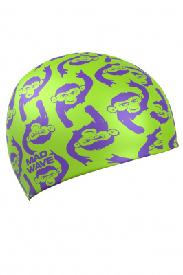 Силиконовая шапочка Mad Wave Monkeys M0554 59 1 00W зеленый