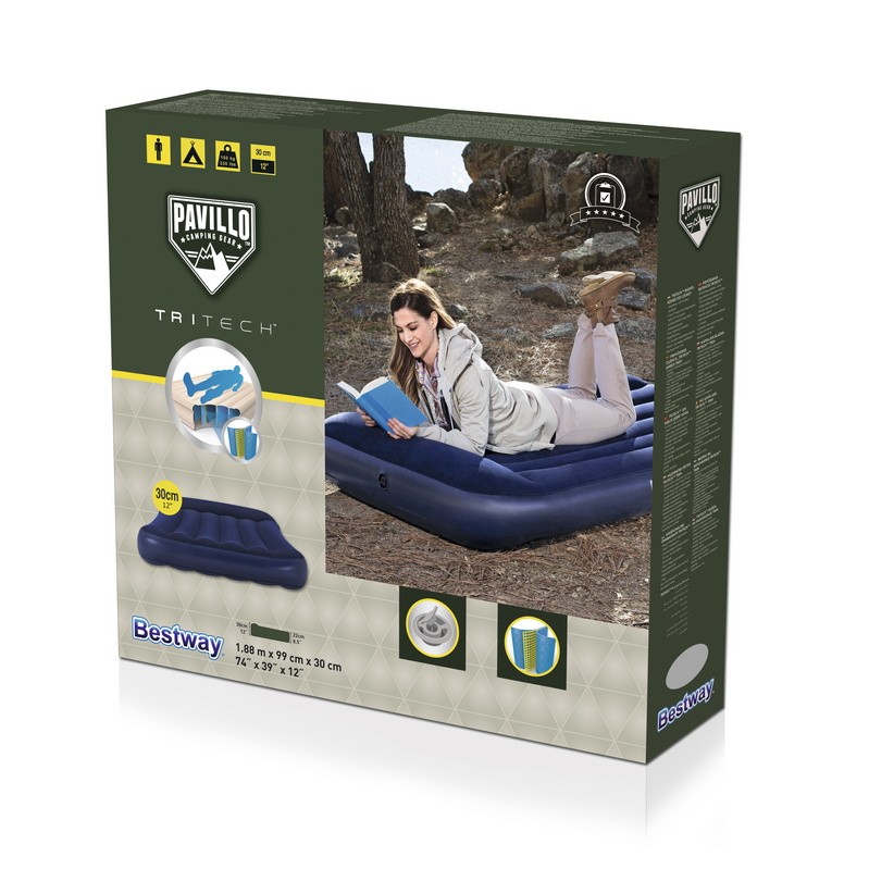 Надувной матрас с подголовником Bestway Tritech Airbed, 188x99x30см 67680