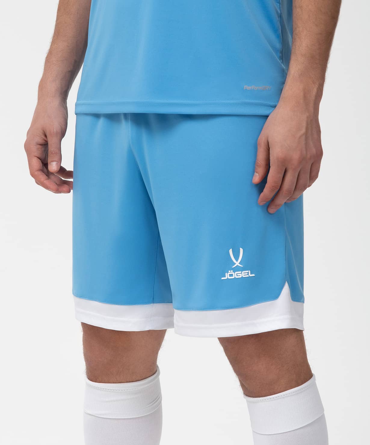 Шорты игровые Jogel DIVISION PerFormDRY Union Shorts, голубой-белый-белый