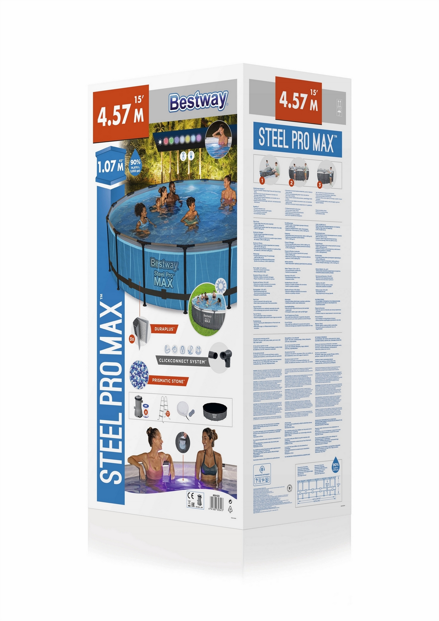 Каркасный бассейн 457x107см Bestway Steel Pro Max 561GD